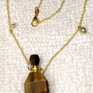 Tigers Eye Perfume  Pendant Necklace